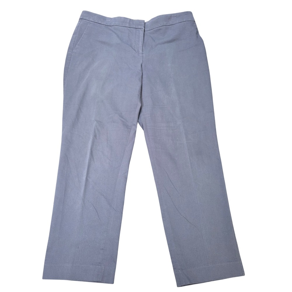 Ann Taylor Devin Fit Straight Leg‎ Dress Pants Women's Size 10 Blue Gray Cotton
